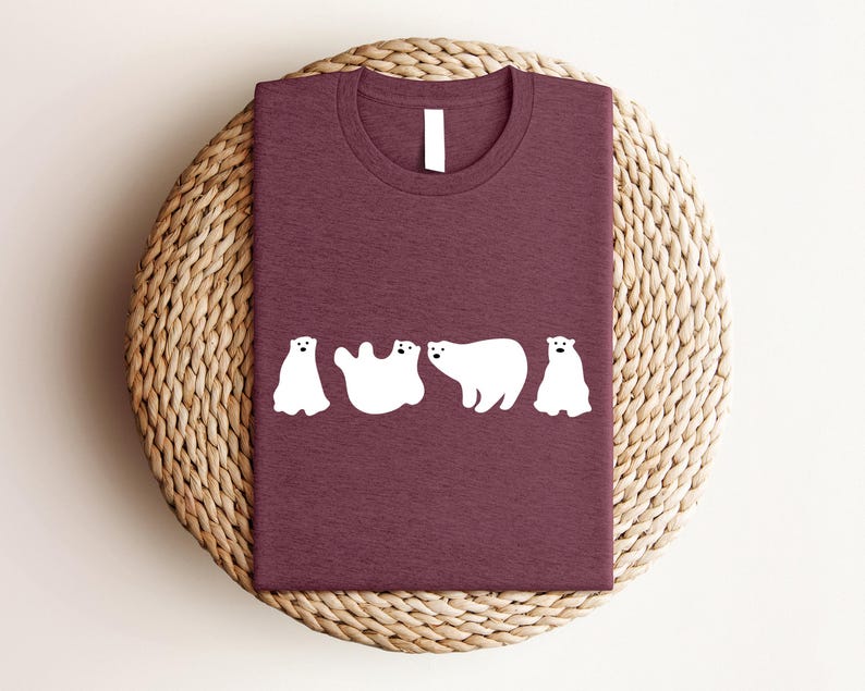 Lustiges Eisbär-Grafik-T-Shirt, Eisbär-Geschenke, Tierhemd, Tiergeschenk, niedliches Winter-Tierhemd, niedliches Eisbär-Shirt, Eisbär-Hemd Bild 6