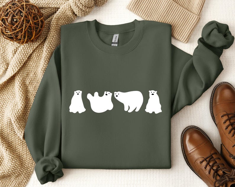 Lustiges Eisbär-Grafik-T-Shirt, Eisbär-Geschenke, Tierhemd, Tiergeschenk, niedliches Winter-Tierhemd, niedliches Eisbär-Shirt, Eisbär-Hemd Bild 4