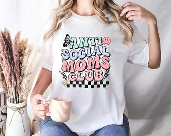 Felpa Anti Social Moms Club, regalo per la festa della mamma, regalo per la mamma, felpa Anti Social Club, regalo per la festa della mamma, maglietta sarcastica per la mamma