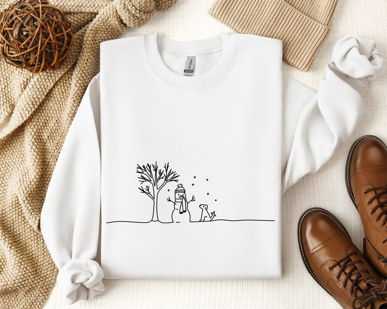 Christmas Snowman Sweatshirt, Christmas Sweatshirt,Snowman Shirt, Snowman T-Shirt, Christmas Crewneck, Christmas Shirts for Women, Dog Shirt image 1