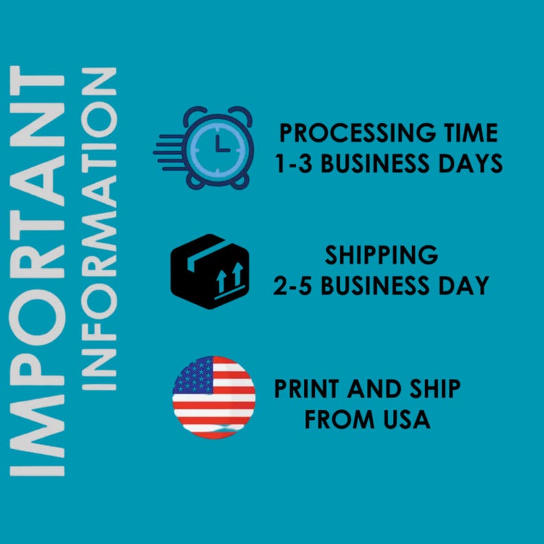 three icons and text boxes providing information about shipping and processing times.