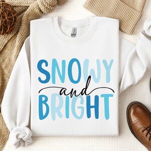 Moletom com neve e brilhante, moletom alegre e brilhante, camisa de dia de neve, moletom de neve de inverno, moletom de inverno, moletom de boneco de neve, fofo