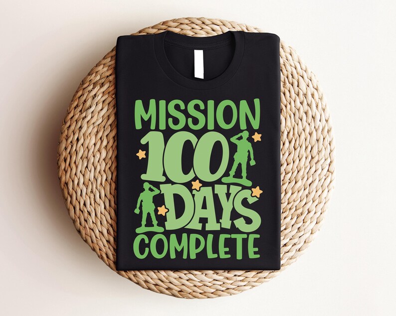 Mission 100 Days Complete Shirt, 100 Day Shirt, 100th Day Of School Celebration, Student Shirt, Back to School Shirt, Teacher Group, Gift image 3
