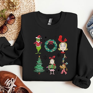 Grinch Christmas Tree Wreath Sweatshirt, Grinchmas Sweatshirt, Xmas Holiday Sweatshirt, Christmas Tree Sweatshirt, Grinch Lovers Sweatshirt