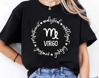 Camiseta de Virgo, Virgo del zodíaco, Camiseta de astrología, Signo del zodiaco, Camiseta del horóscopo, Grupo de estrellas, Camiseta de los signos del cielo, Camiseta de cumpleaños, Camiseta de predicción