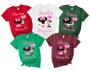 Minnie Birthday Shirt, Custom Minnie Mouse Shirt, Birthday Shirt for Girl, Custom Name Birthday Tee, Personalized Tee, Birthday Party Squad