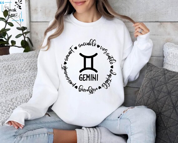 Moletom Gemini, Zodíaco Gemini, Suéter Astrológico, Signos do