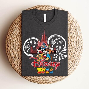 Custom Disney 2025 Trip T-Shirt, Happiest Place on Earth Shirt, Mickey and Friends Shirt, Disney Lovers Shirt, Disney Family Matching Shirt