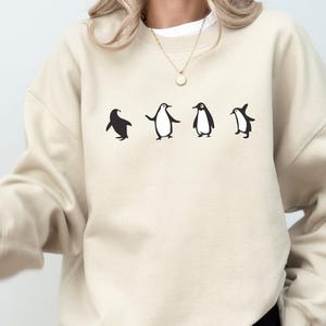 Penguin Sweatshirt, Penguin Crewneck Sweater, Funny Sweatshirt, Spirit Animal shirt, Gift for her, Cozy Winter Fashion Cute Penguin Design