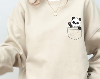 Niedliches Panda Shirt in der Tasche, lustiges Panda Shirt, süßes Panda Shirt, Tier Shirt, Panda Bär Shirt, Geburtstagsgeschenk Shirt, Kleinkind Shirt