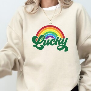 Chemise arc-en-ciel porte-bonheur, chemise de la Saint-Patrick, chemise irlandaise, chemise à boire, chemise de la Saint-Patrick pour femme, chemises shamrock, trèfle porte-bonheur image 5