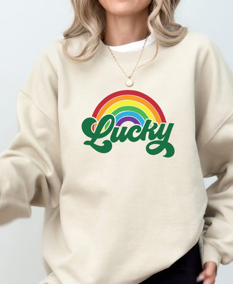 Chemise arc-en-ciel porte-bonheur, chemise de la Saint-Patrick, chemise irlandaise, chemise à boire, chemise de la Saint-Patrick pour femme, chemises shamrock, trèfle porte-bonheur image 5
