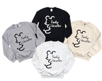 Familien Urlaub Sweatshirt, Mickey Sweatshirt, Disney Trip Pullover, Disney benutzerdefinierte Pullover, Familien Urlaub Pullover, magische Disney World Tee