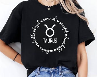 Camiseta de Tauro, Camiseta del Zodíaco, Camiseta de Astrología, Camiseta de Cumpleaños de Tauro, Signo del Zodíaco, Camiseta del Horóscopo, Camiseta del Grupo de Estrellas, Camiseta de los Signos del Cielo