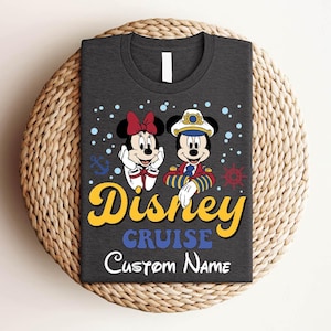 Maglietta personalizzata Disney Cruise, maglietta con testo personalizzato, il posto più felice della Terra, maglietta del viaggio di Topolino e Minnie, maglietta degli amanti Disney, abbinamento famiglia