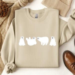 Lustiges Eisbär-Grafik-T-Shirt, Eisbär-Geschenke, Tierhemd, Tiergeschenk, niedliches Winter-Tierhemd, niedliches Eisbär-Shirt, Eisbär-Hemd Bild 3