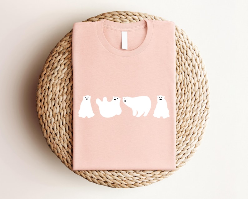 Funny Polar Bear Graphic Tee, Polar Bear Gifts, Animal Shirt, Animal Gift, Cute Winter Animal Shirt, Cute Polar Bear Shirt, Ice Bear Shirt image 3