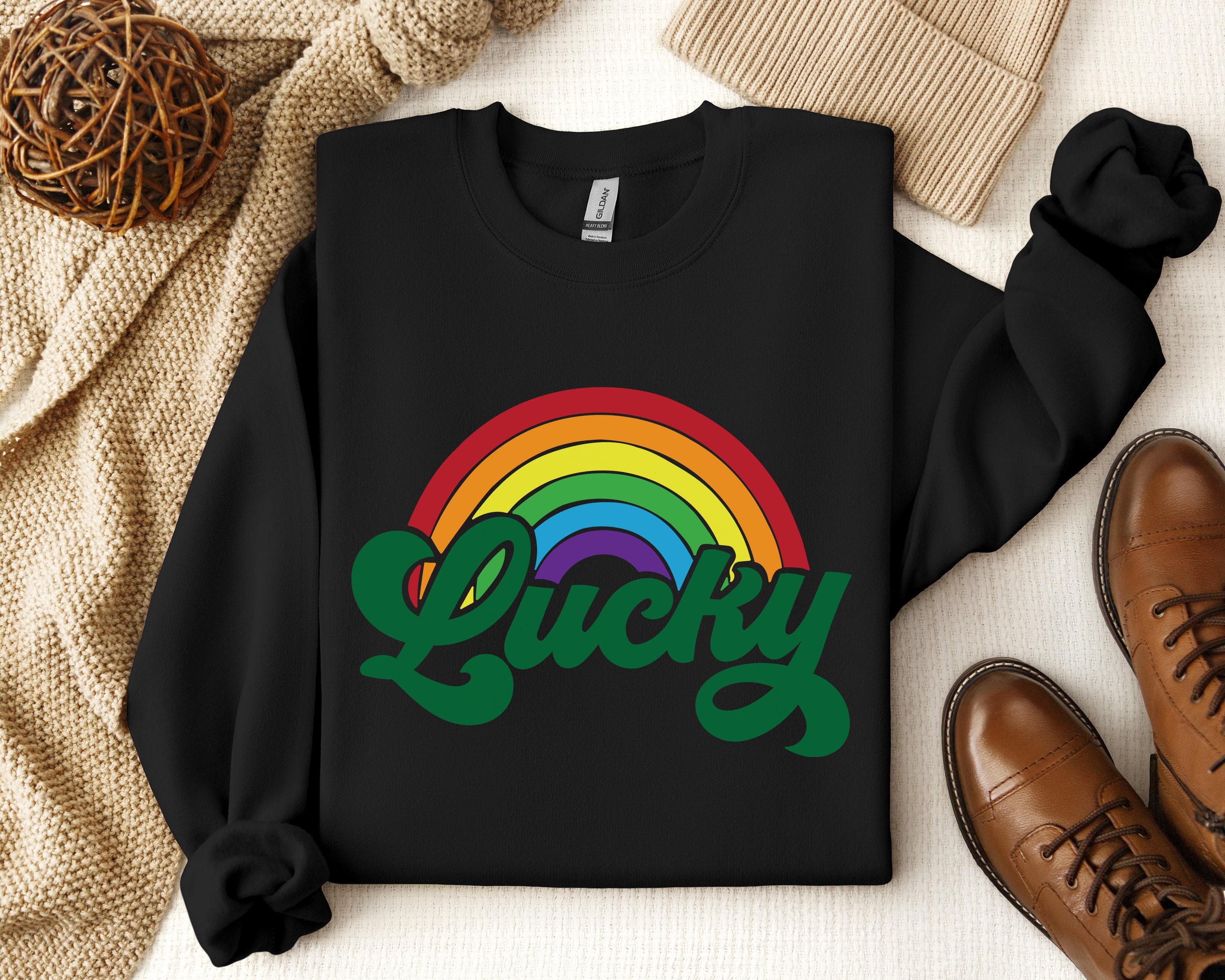 Chemise arc-en-ciel porte-bonheur, chemise de la Saint-Patrick, chemise irlandaise, chemise à boire, chemise de la Saint-Patrick pour femme, chemises shamrock, trèfle porte-bonheur image 4