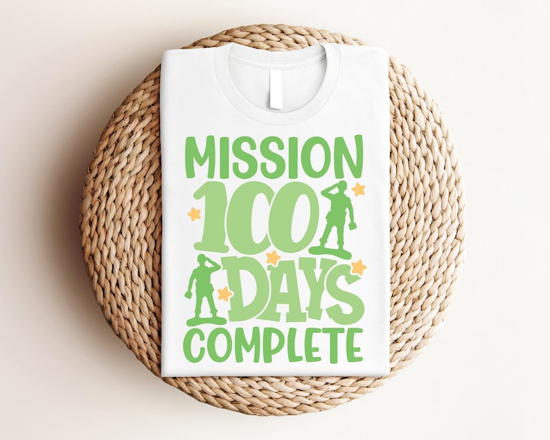 Mission 100 Days Complete Shirt, 100 Day Shirt, 100th Day Of School Celebration, Student Shirt, Back to School Shirt, Teacher Group, Gift image 2