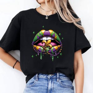 Mardi Grass Lips Shirt, Mardi Lips Shirt, Mardi Grass Lips Tee, Lips Shirt, Mardi Grass T-shirt, Fat Tuesday Shirts, Mardi Gras Sweat Shirt