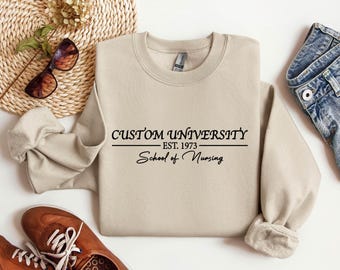 Sudadera personalizada de la Facultad de Enfermería de la Universidad, Regalo personalizado para enfermeras, Sudadera con letras universitarias, Sudadera personalizada de la Facultad de Educación