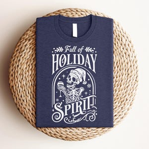 Holiday Spirit Skeleton Sweatshirt, Skeleton Christmas Shirt, Christmas Crewneck, Holiday Sweater, New Year Shirt, Christmas Lights Shirt image 6