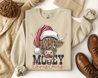 Highland-Kuh-Sweatshirt, Highland-Kuh-Rundhalsausschnitt, Western-Sweatshirt, süßes Kuh-Shirt, Kuh-Rundhalsausschnitt, Kuh-Geschenk für Sie, Geschenk für Landwirte, Tierliebhaber
