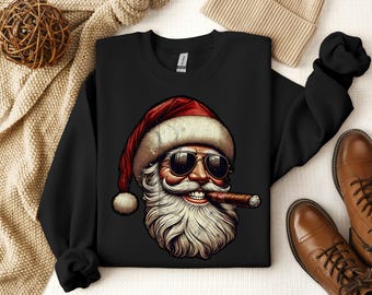 Cool Santa Claus, Men Shirt Santa Claus Shirt Merry Christmas Holiday T Shirt Winter Shirts, Dear Santa Shirt, Cigar Shirt Family Tee, Dad