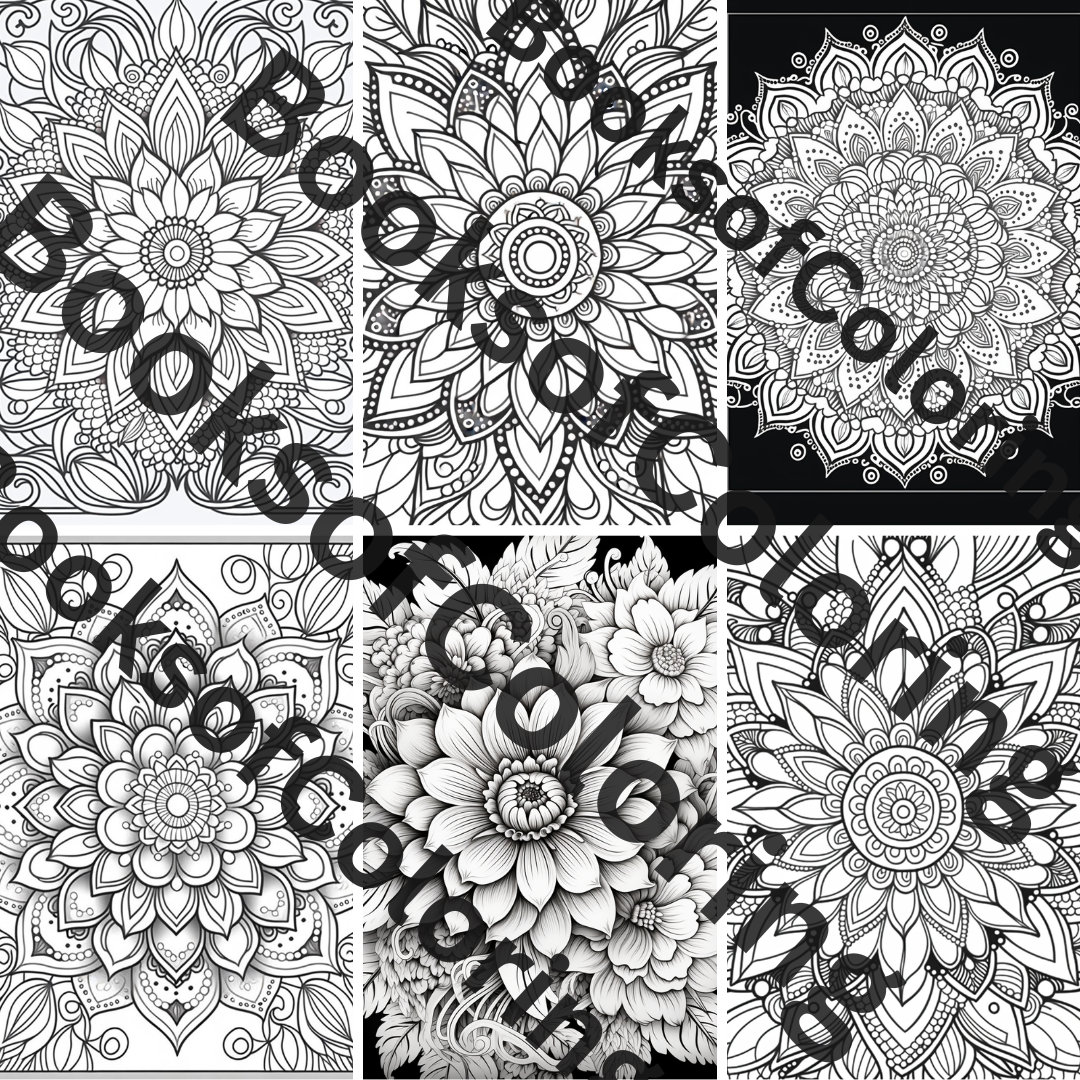 25 Printable Mandala Adult Coloring BOOK One, Floral Mandala Coloring ...