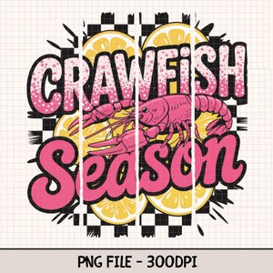 Crawfish Season Preppy PNG, Crawfish Sublimation Design, Preppy Crawfish PNG, Seafood Boil PNG
