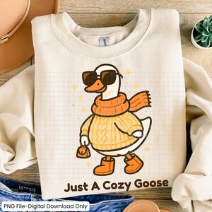 Cozy Goose Fall PNG: Pumpkin Coquette Design (Digital Download