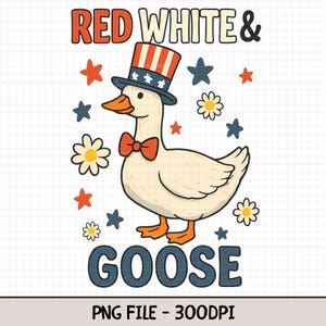 Patriotic Goose PNG: Retro 4th of July Clipart (Digital Download)