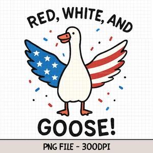 Patriotic Goose PNG: Retro 4th of July Clipart (Digital Download)