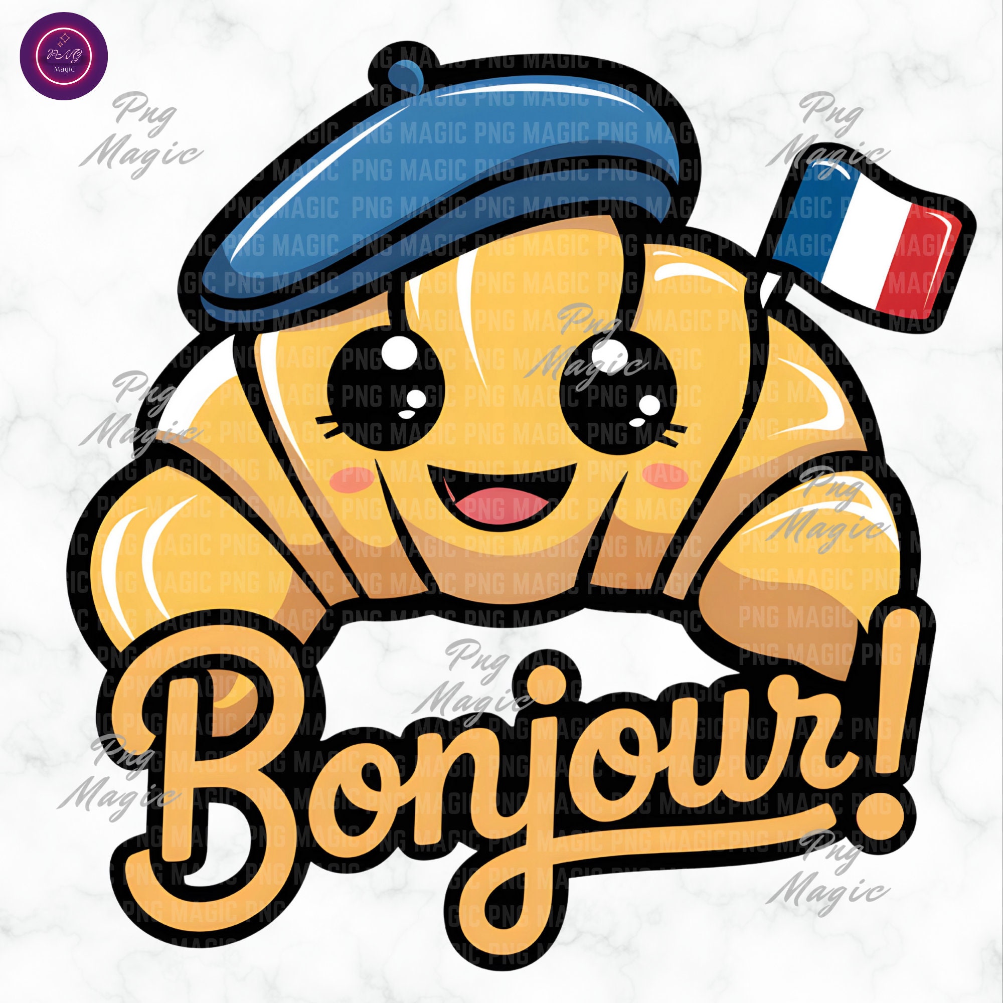 Cute Bonjour Croissant French PNG French Breakfast Quote Funny France  Baking Cute Kawaii Croissant Digital Download Shirt Sublimation - Etsy, image size:2000x2000