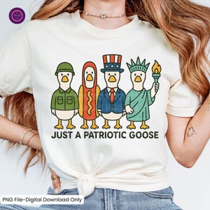 Patriotic Goose PNG, Funny 4th of July Sublimation Design, USA Goose Digital Download, Independence Day Clipart