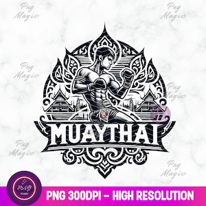 Muay Thai PNG Thai Art Tigers Muay Thai Fighter Vintage Kickboxing Boxing Artwork Sublimation Digital Download Printable