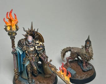 Stormcast Lord Veritant + Gryph Hound | L&#39;ère de Sigmar | Stormcast Eternals | Peint | Marteau de guerre
