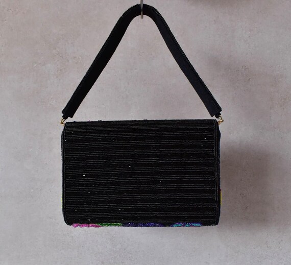 クラッチバッグ Black Beaded Handmade Clutch Floral Beaded Bag, Beaded Clutch Handbag, Flower Beaded Bag