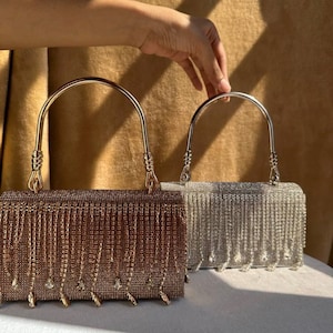 Rhinestone Evening Bag, Glitter Clutch Purse, Women Handbags For Party Wedding • Gift For Her