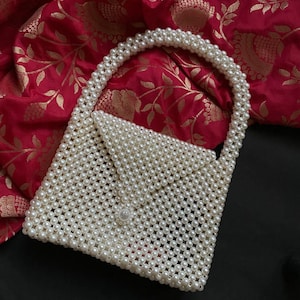 Pearl Wedding Bag, Handmade Sling Bag For Women, Statement Bag, Evening Clutch, Wedding Clutch, Bridal Clutch, Bridal Bag
