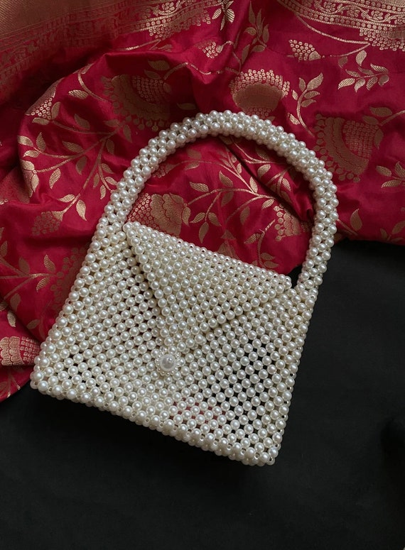 Pearl Wedding Bag, Handmade Sling Bag for Women, Statement Bag