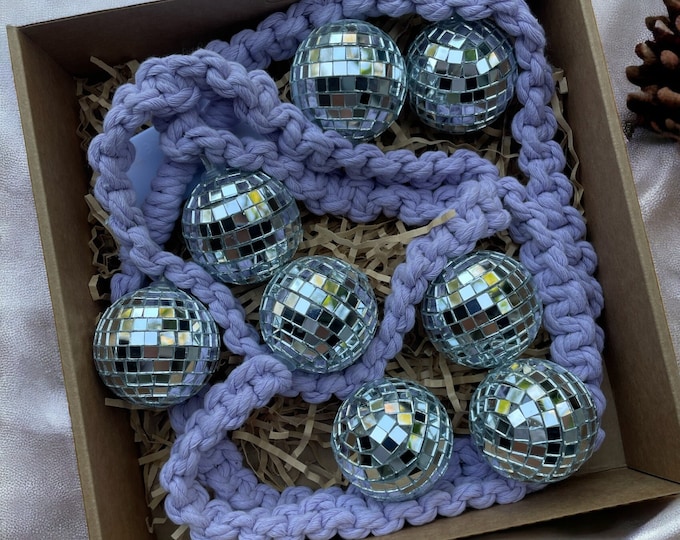 Custom Fairy Lights Disco Ball Party Lights Macrame Fairy Lights  Decor LED string lights