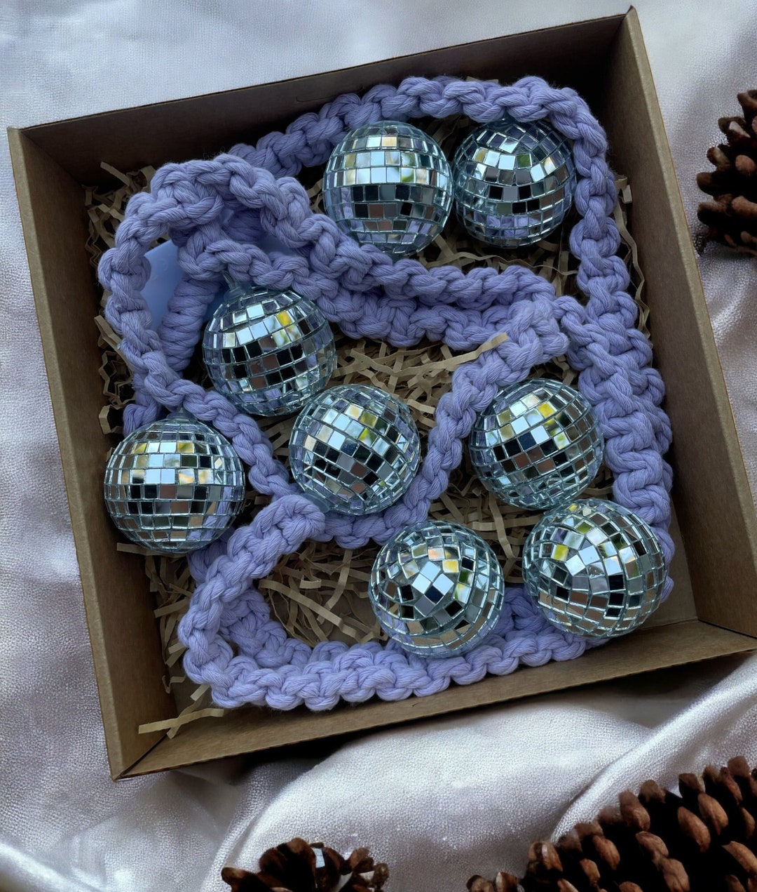 Custom Fairy Lights Disco Ball Party Lights Macrame Fairy Etsy