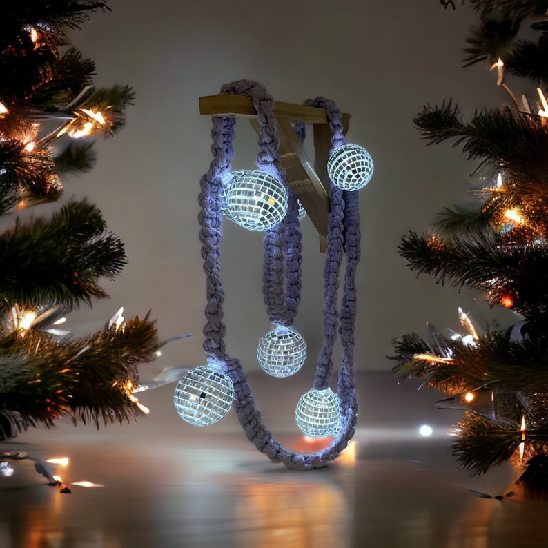 Custom Fairy Lights Disco Ball Party Lights Macrame Fairy Etsy
