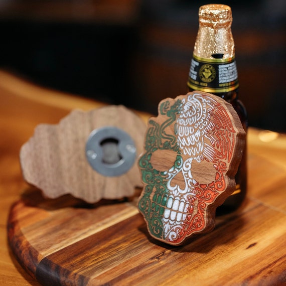 Sugar Skull - Wooden Bottle Opener Sugar Skull - Wooden Bottle Opener