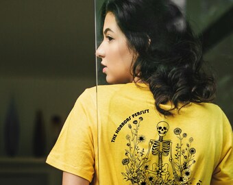 Los horrores persisten, pero yo también / Camiseta de esqueleto de salud mental
