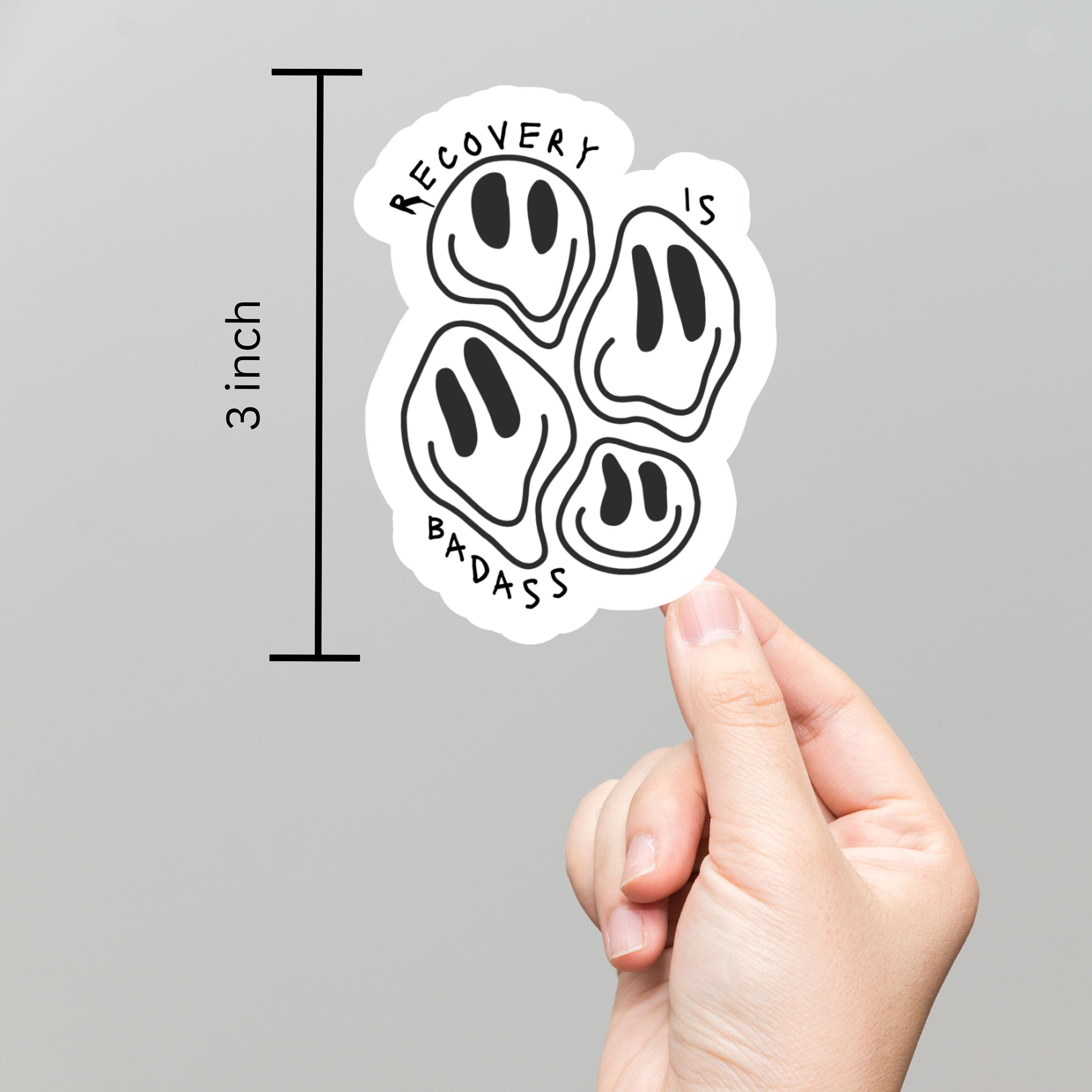 Recovery Point Sticker Recovery is Badass Sticker, Mental Health Sticker, Spooky Smiley Face ...