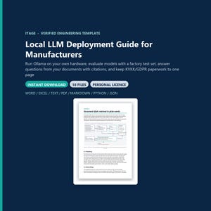 Local LLM Deployment Guide for Manufacturers, Ollama Setup, Document Q&A, GDPR Checklist (Instant Download)
