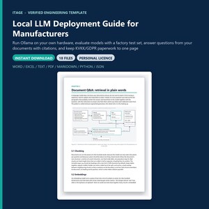 Local LLM Deployment Guide for Manufacturers, Ollama Setup, Document Q&A, GDPR Checklist (Instant Download)