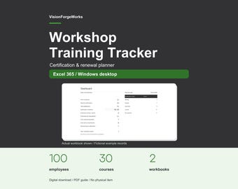 Employee Training and Certification Tracker for Excel, Workshop Renewal Planner